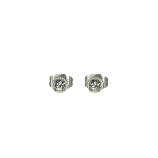 Ohrstecker pp24, 3mm, versilbert, Stecker: Edelstahl