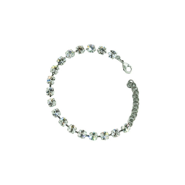 Armband Stein an Stein 6mm ss29 sortiert, altsilber hell